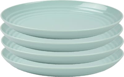 PlasticForte Rond bord/camping bord - 4x - D22 cm - mintgroen - kunststof