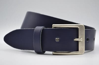 4cm brede marine blauwe echt lederen jeans riem maat 95