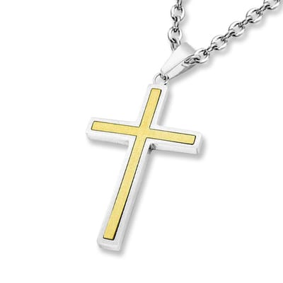 Amanto Ketting Daner - 316L Staal - Kruis - 45x26mm - 60cm