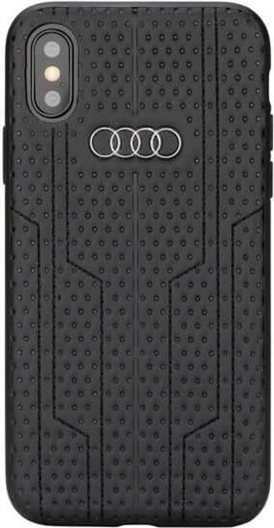 iPhone Xs Max Backcase hoesje - Audi - Effen Zwart - Kunstleer