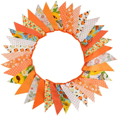 Dailygoods- Vlaggetjesslinger 10 meter - 36 Vlaggetjes - Weerbestendig - Katoenen Slinger - Feestversiering - Decoratie Binnen/Buiten
