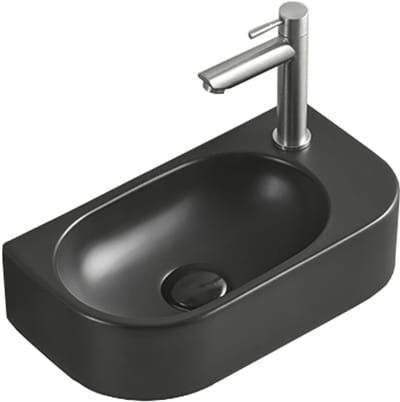 Mexen Viera wastafel voor opbouw links 40 x 21 cm, mat zwart - 21274085L
