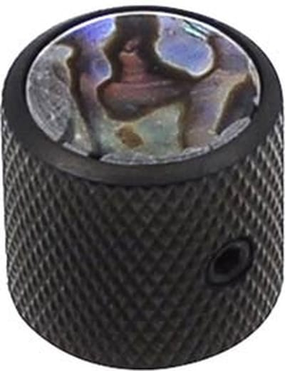 Boston KB-237 Domeknop met Abalone Inleg - Zwart 18x18mm