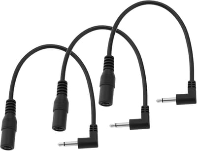 3PCS 3.5mm naar 5.5x2.1mm vrouwelijke voedingsadapterkabels met 90 graden hoek voor elektrische gitaarpedalen, ideaal voor Harmonix en DOD