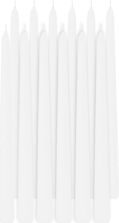 Trend Candles Dinerkaarsen - 12x - wit - 13 branduren - 30 cm - Tafelkaarsen/kandelaarkaarsen
