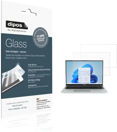 dipos – 2x Matte Pantserfolie geschikt voor Wortmann Terra Mobile 1610R | 9H Screenprotector