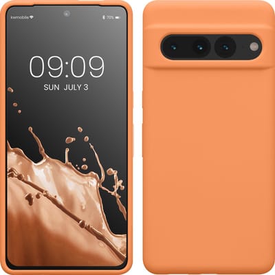 kwmobile telefoonhoesje geschikt voor Google Pixel 7 Pro - Hoesje met siliconen coating - Smartphone case in warme abrikoos
