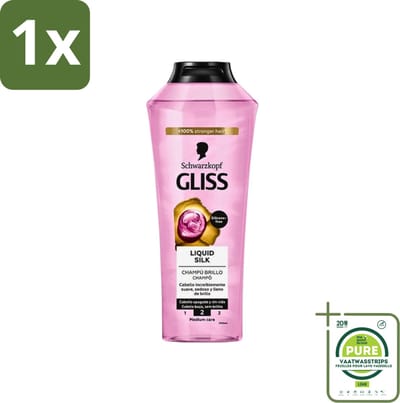 1 x Gliss-Kur - Shampoo - Liquid Silk - Zijdezachte Haarverzorging - 400 ml - Zijdezachte Haarschampoo - Haarverzorging - Haarvoeding - Glanzend Haar - Haarstructuur