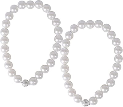 Magnetische Gordijn Tiebacks - Gordijn Clips - Raam Decoratie - Parel & Strass - 40 cm Lengte - Wit