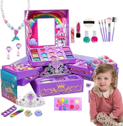 Make-up set kinderen - Afwasbaar speelgoed - Prinsessen rollenspel - Gemakkelijk afwasbaar - 22 x 17 x 8 cm