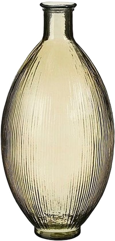 Mica Decorations ovaal vaas - Firenza - licht bruin - gerecycled glas - 29 x 59 cm