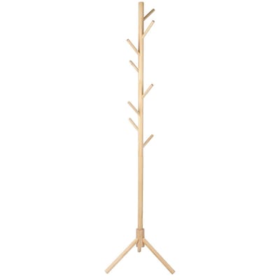 Houten Boomvorm Kleding Hoed Rek Kapstok Kledinghanger Doek Vloerstaand Rek voor Huis Slaapkamer beige