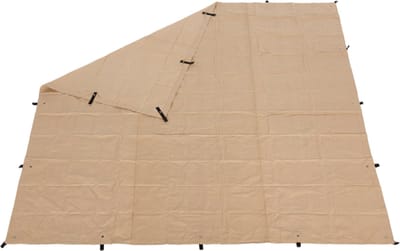 CanvasCamp Heavy Duty Canvas Tarp 5 x 5 m – Vierkant Schaduwdoek 25 m² – Waterafstotend Polykatoen 450 g/m² – Donker Zand
