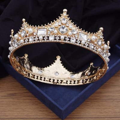 Vintage rode kristallen bruiloft kroon bruids tiara's cirkel diadeem hoofdtooi prom bruid kronen haar sieraden hoofdaccessoires white
