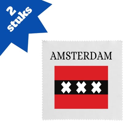 Akyol - amsterdam brillendoekjes - Amsterdam - amsterdammers - amsterdam liefhebbers - vlag xxx - hoofdstad nederland - 17,8 bij 17,8 cm - 2 stuks
