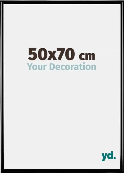 Your Decoration - Fotolijst 50x70 cm - Kunststof - Zwart Hoogglans - Bordeaux