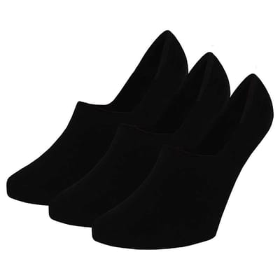 Apollo - Footies unisex - Zwart - 3-Pak -Maat 31/35 - Footies dames - Footies meisjes - Kousenvoetjes - Multipack sokken