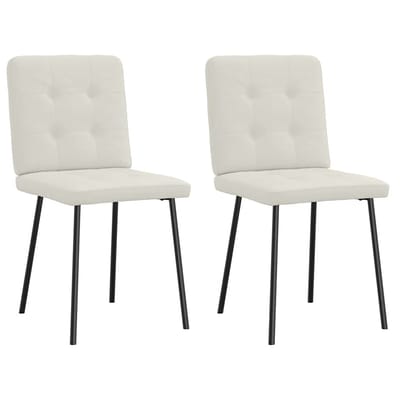 vidaXL Eetkamerstoelen 2 st fluweel crèmekleurig