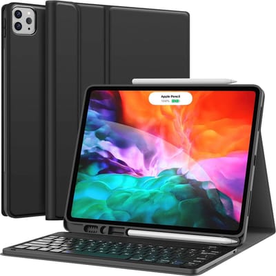 Hoes geschikt voor iPad pro 11 2020 Keyboard Hoes Zwart - Hoes geschikt voor iPad 11 inch Hoes Met Penhouder - Hoes geschikt voor iPad 11 inch hoes - Smart Book Case - Hoes geschikt voor iPad keyboard case