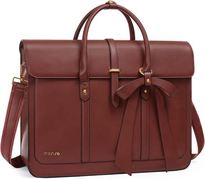 Laptoptas Vrouwen - Schoudertas Handtas - Zakelijk en Reizen - Verstelbare Banden - 42x32x11 cm - Bruin