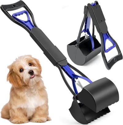 Hondenpoepschep XL – Blauw 60CM - Inclusief 20 Poepzakjes - Poepschep - Honden - Poepgrijper - Hondenpoepzakjes - Poepschep hond - Honden