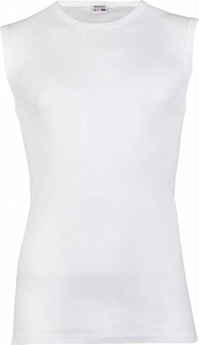 Beeren heren mouwloos shirt katoen  - M  - Wit