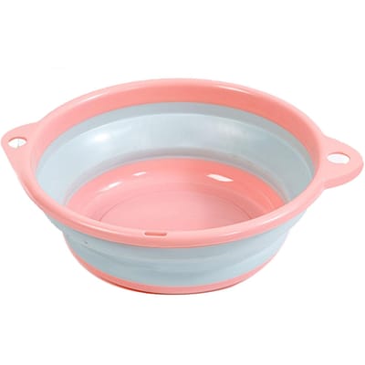 Bassin Pliant Multifonctionnel Lavabo pour Enfants Ménage Portable Bassin de Lavage des Légumes Large 35.83x15.75in rose