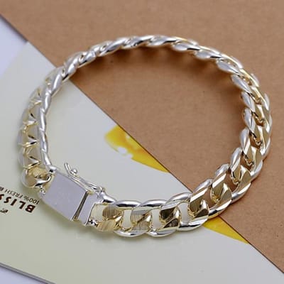 Heren Sieraden Armband 925 Sterling Zilver 10mm Breedte 20cm Dikke Delicate Mode Zilveren Armband voor Vrouwen Hoge sieraden