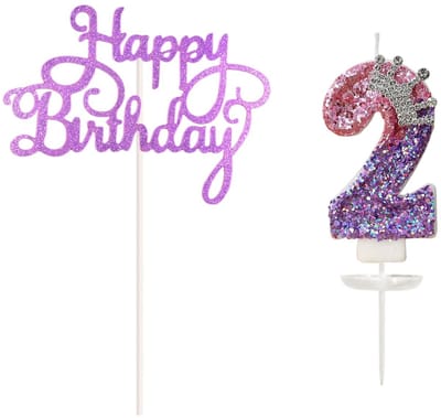 Dailygoods- Verjaardagskaars met Kroon - Taartdecoratie - Taartinzetstuk - Paraffine - 7,5 x 4 cm - Milieuvriendelijk - Taartkaars