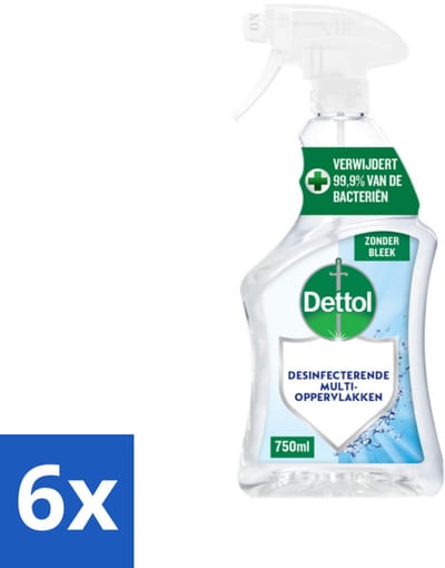 Dettol Desinfecterende Multi-Oppervlakken Spray 750 ml - Voordeelverpakking - 6 stuks