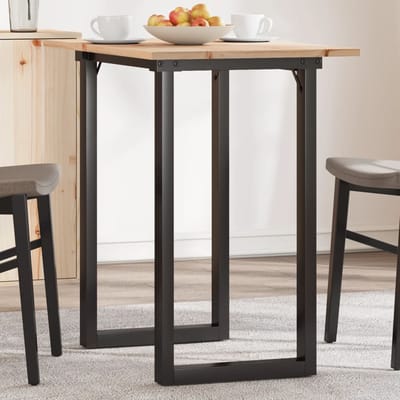 vidaXL - Eettafel - O-frame - 80x50x75,5 - cm - massief - grenenhout - en - staal