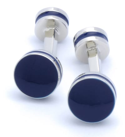 Manchetknopen - Zilver met Blauw Klassiek