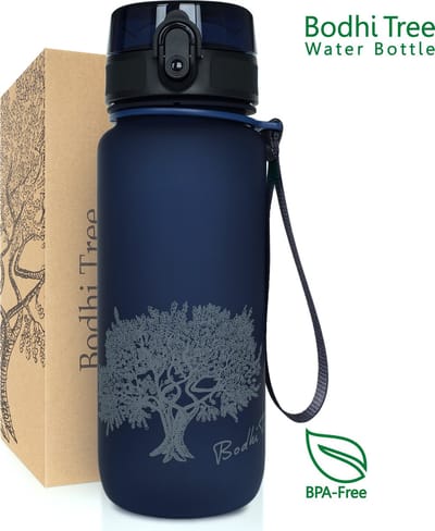 Bodhi Tree® Waterfles 650 ml - Drinkfles Volwassenen Kinderen - 100% Lekvrij - BPA Vrij - Fruit Filter - Outdoor Sport Fitness Wandelen - Blauw