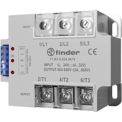 Finder Halfgeleiderrelais 77A390248671 25 A Schakelspanning (max.): 660 V/AC Schakelend op momentele waarde 1 stuk(s)