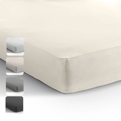 Sleeptime Jersey Stretch Hoeslaken - 100% Katoen - 80/90/100x220 - Creme