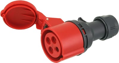 CEE contra stekker 400V 4 polig 16A met label rood K41S30