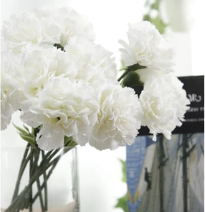 Kunstbloemen Boeket van 12 Stuks met Anjers en Hortensia's voor Thuis, Tuin, Feesten en Koffiehuizen - Perfecte Decoratie voor Elke Gelegenheid