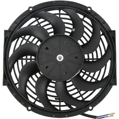 Ventilateur de radiateur de condenseur électrique 12V Assemblage de ventilateur de refroidissement Fonctionnement silencieux Universel 12 pouces pour voitures black