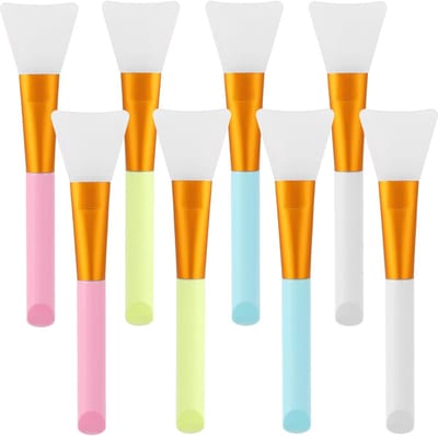 8 stuks masker borstel voor gezicht, siliconen applicator zachte borstel voor slapen, modder masker, haarloze body lotion