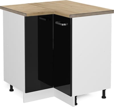 Vicco R-Line Hoekkast – 75.6 cm, WB Eik Zwart hoogglans