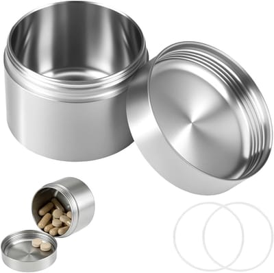 Compacte RVS Sealing Box, 10ml Theeblaadjes Canister, Waterdichte Pillendoos voor Medicijnen en Reizen, Ideaal voor Organisatie en Opslag