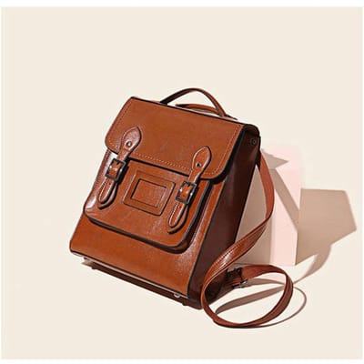 Lederen Rugzak voor Dames Lichtgewicht Trendy Retro Britse Stijl Cambridge Tas Grote Capaciteit Rug 27*10*32