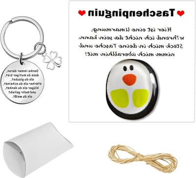 Pluche Pinguïn Speelgoed met Sleutelhanger en Bemoedigende Wenskaart voor Decoratie en Cadeau