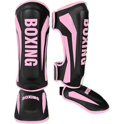 Protection de Jambe Muay Thai Tibia Support Cheville Épaisse Équipement de Combat pour Sanda Kickboxing Entraînement S