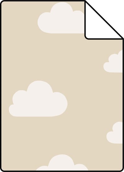 Proefstaal ESTAhome behang wolkjes beige - 26.5 x 21 cm - 139559-S