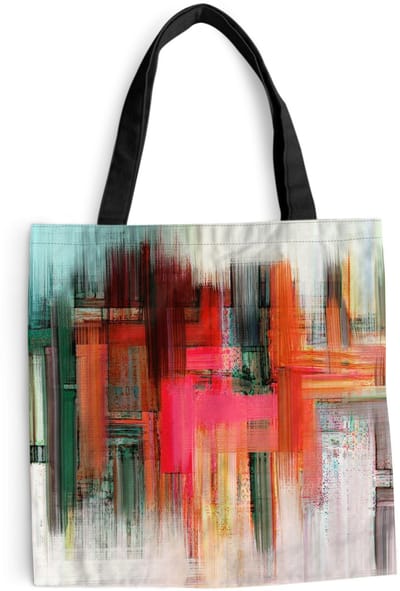 MuchoWow® Schoudertas - Strandtas - Big Shopper - Boodschappentas - Olieverf - Schilderij - Abstract - 45x45 cm - Katoenen tas