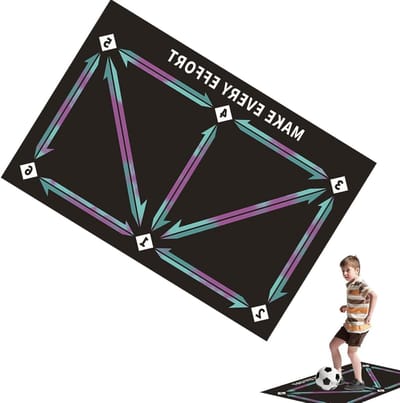 Voetbal Trainingsmat - Oefenmat Balcontrole - Vaardigheden Verbeteren - Slipbestendig Ontwerp - 60 x 7.5 cm - Kleurrijk
