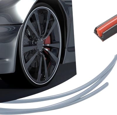 Velgbeschermers Set - Wielrand Bescherming - Schade Voorkomen - Dubbellaags Ontwerp - 4 Stuks - Zwart met Kleurstrip