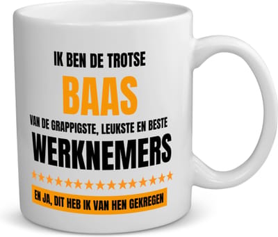 Akyol - trotse baas koffiemok - theemok - Baas - een baas - werk - afscheidscadeau - verjaardagscadeau - kado - gift - 350 ML inhoud