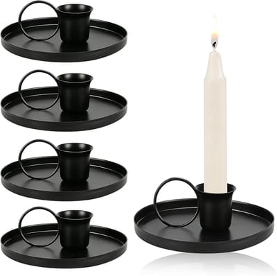 Set van 4 elegante kandelaars voor staafkaarsen - Perfecte kaarsenstandaards voor eetkamer, slaapkamer en feestdecoratie